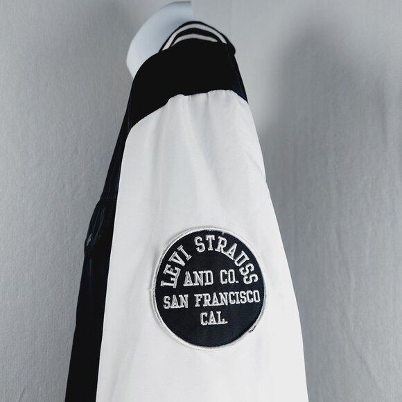 Levi's Men's Black White Colorblock Raglan Sleeve Varsity Jacket Size XL - Picture 6 of 14